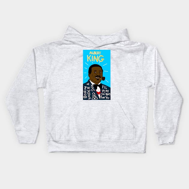 Albert King Kids Hoodie by krusefolkart